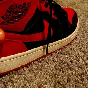 Jordan black and red mids